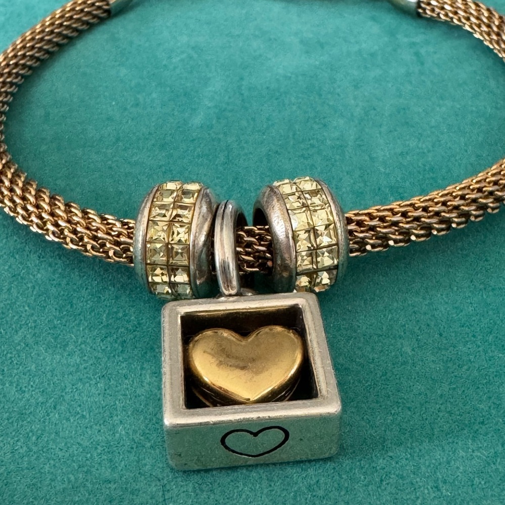 Gold Heart Charm Bracelet